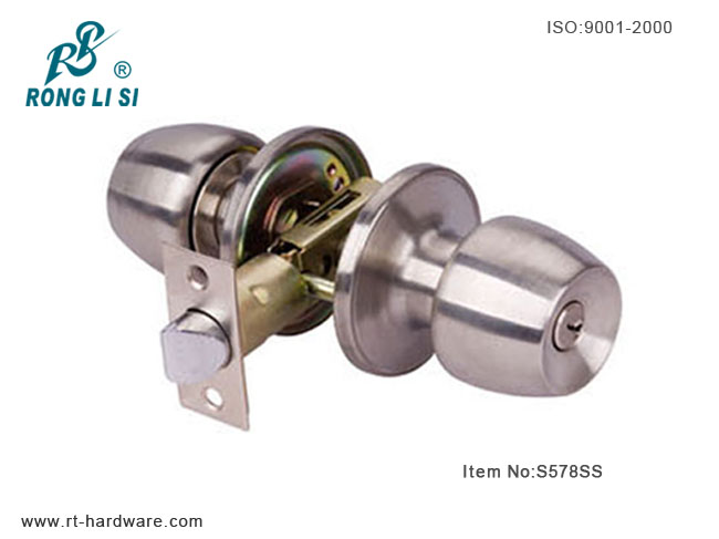 cylindrical tubular knob lockS587SS cylindrical tubular knob lock