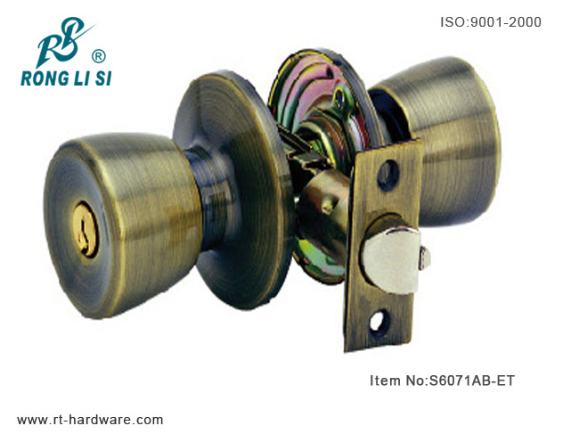 cylindrical tubular knob lockS6071AB-ET cylindrical tubular knob lock