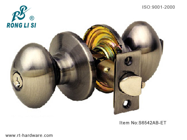 cylindrical tubular knob lockS6542AB-ET cylindrical tubular knob lock