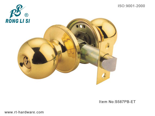 S587PB-ET cylindrical tubular knob lock