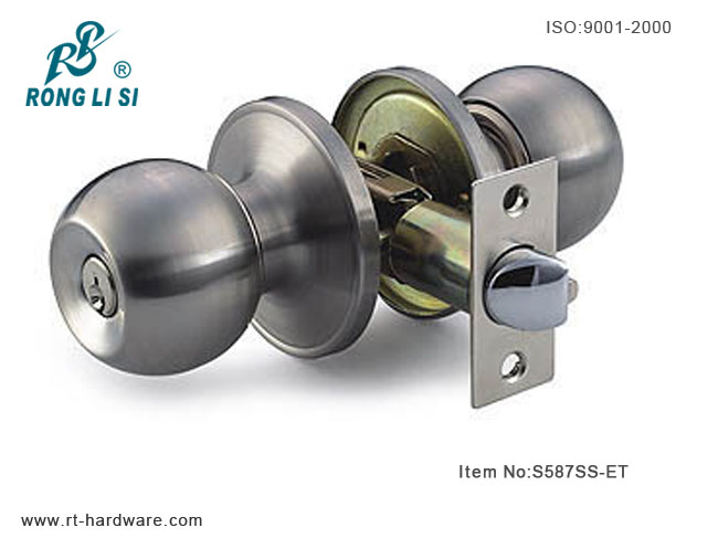 S587SS-ET cylindrical tubular knob lock