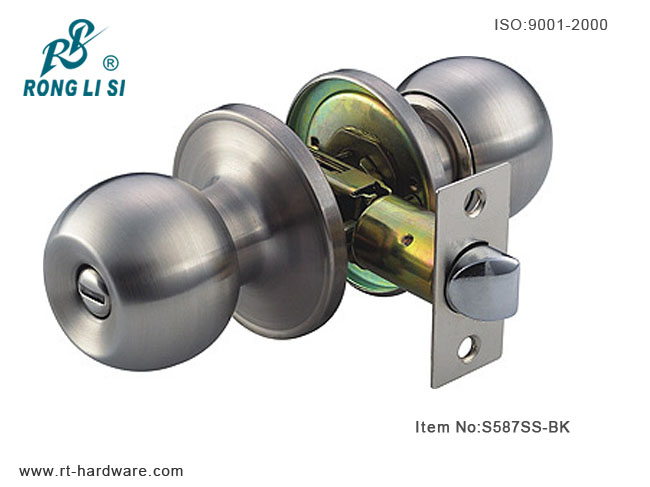 S587SS-BK cylindrical tubular knob lock