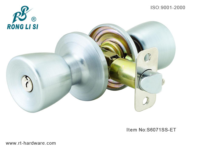 S6071SS-ET cylindrical tubular knob lock