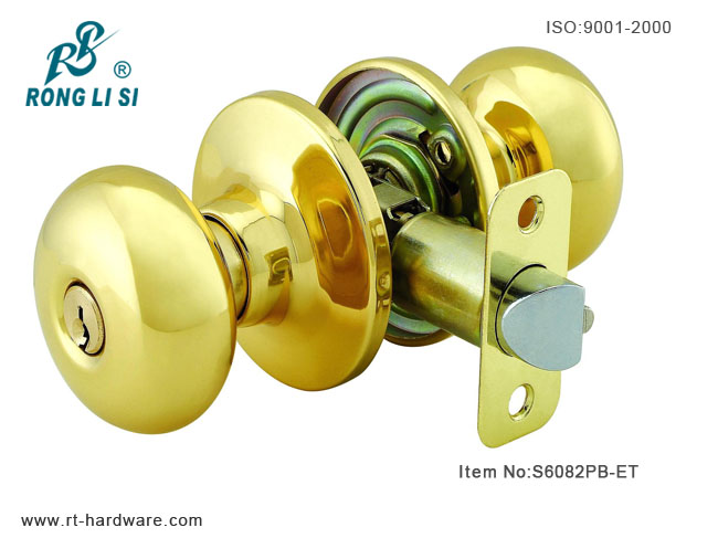 S6082PB-ET cylindrical tubular knob lock