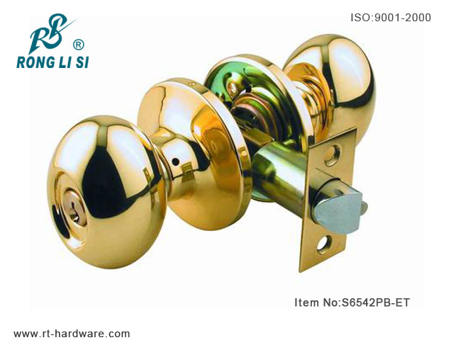 S6542PB-ET cylindrical tubular knob lock