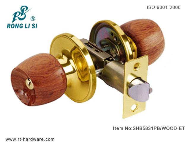 SHB5831PB WOOD-ET cylindrical tubular knob lock